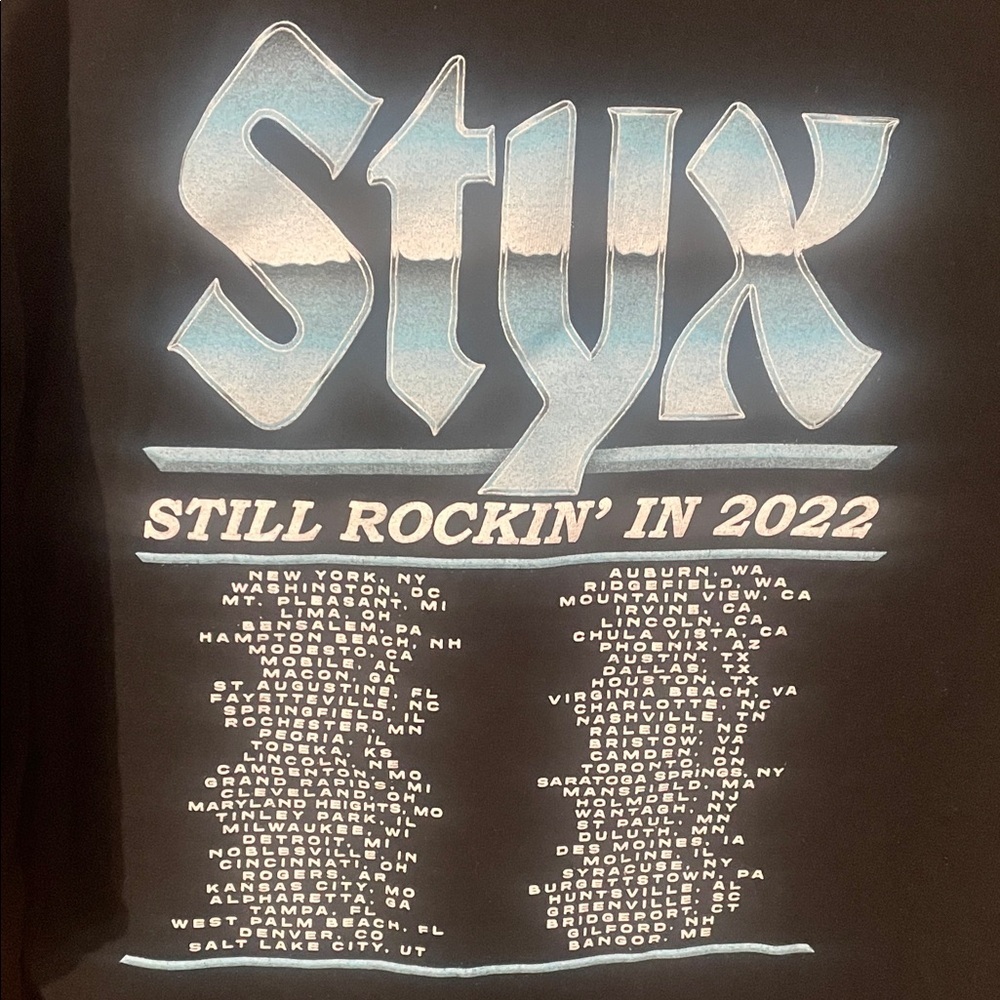Styx 2022 World Tour Black T-Shirt - Picture 4 of 5
